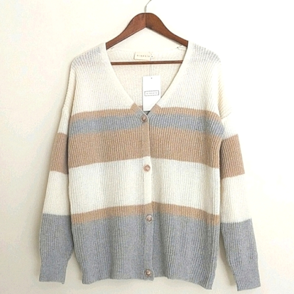 Neutral Tones Knit Cardigan size Large